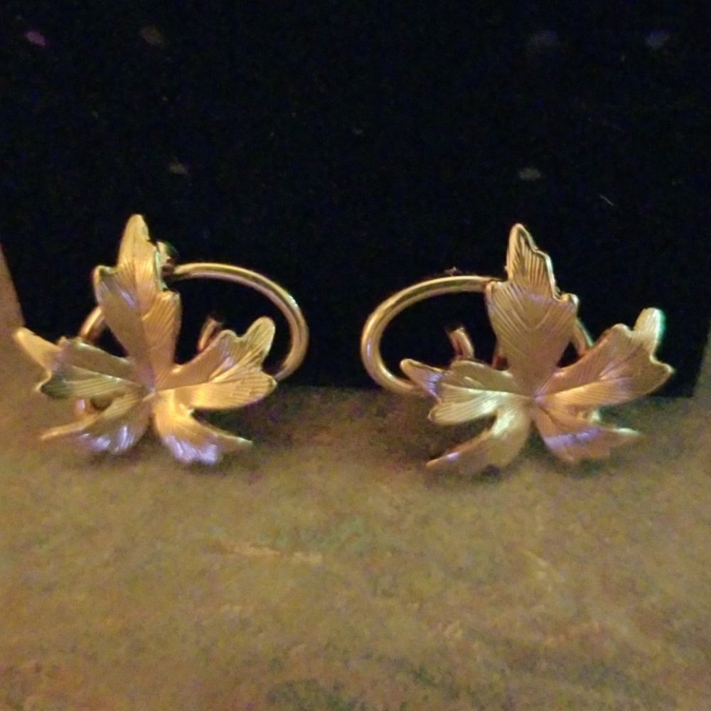 Gold Leaf Autumn Clip Earrings